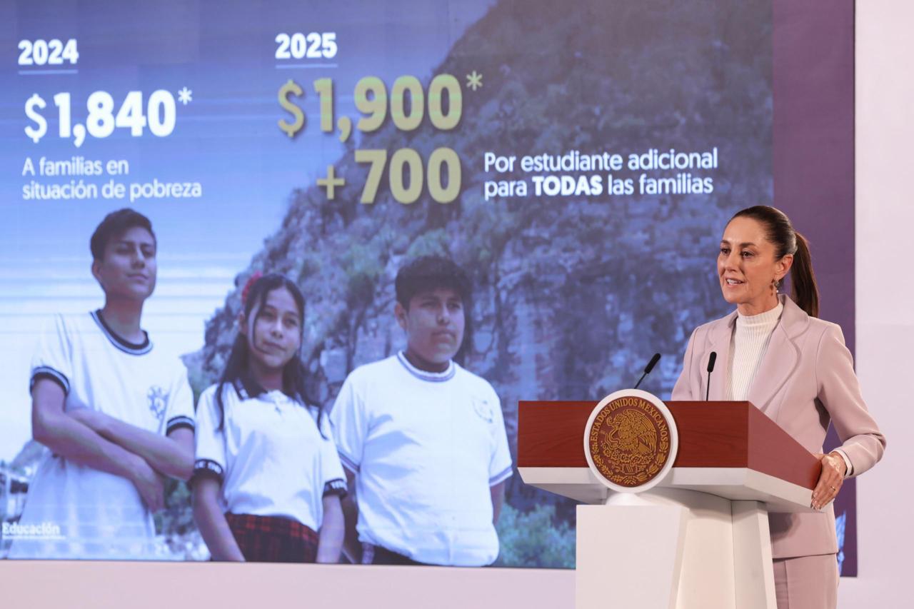 Presidenta Claudia Sheinbaum anuncia la nueva beca universal para estudiantes de educación básica